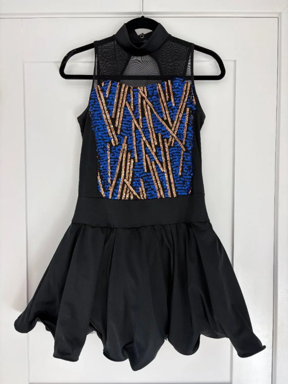 Dance Costume Weissman 12418 Large Adult Royal Blue Dress Jazz Sequin
